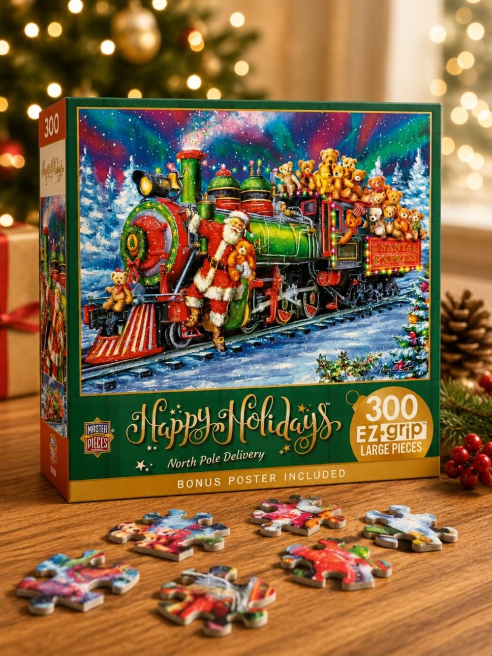 MasterPieces North Pole Delivery Christmas Puzzle 300 EZ-Grip Large Pieces